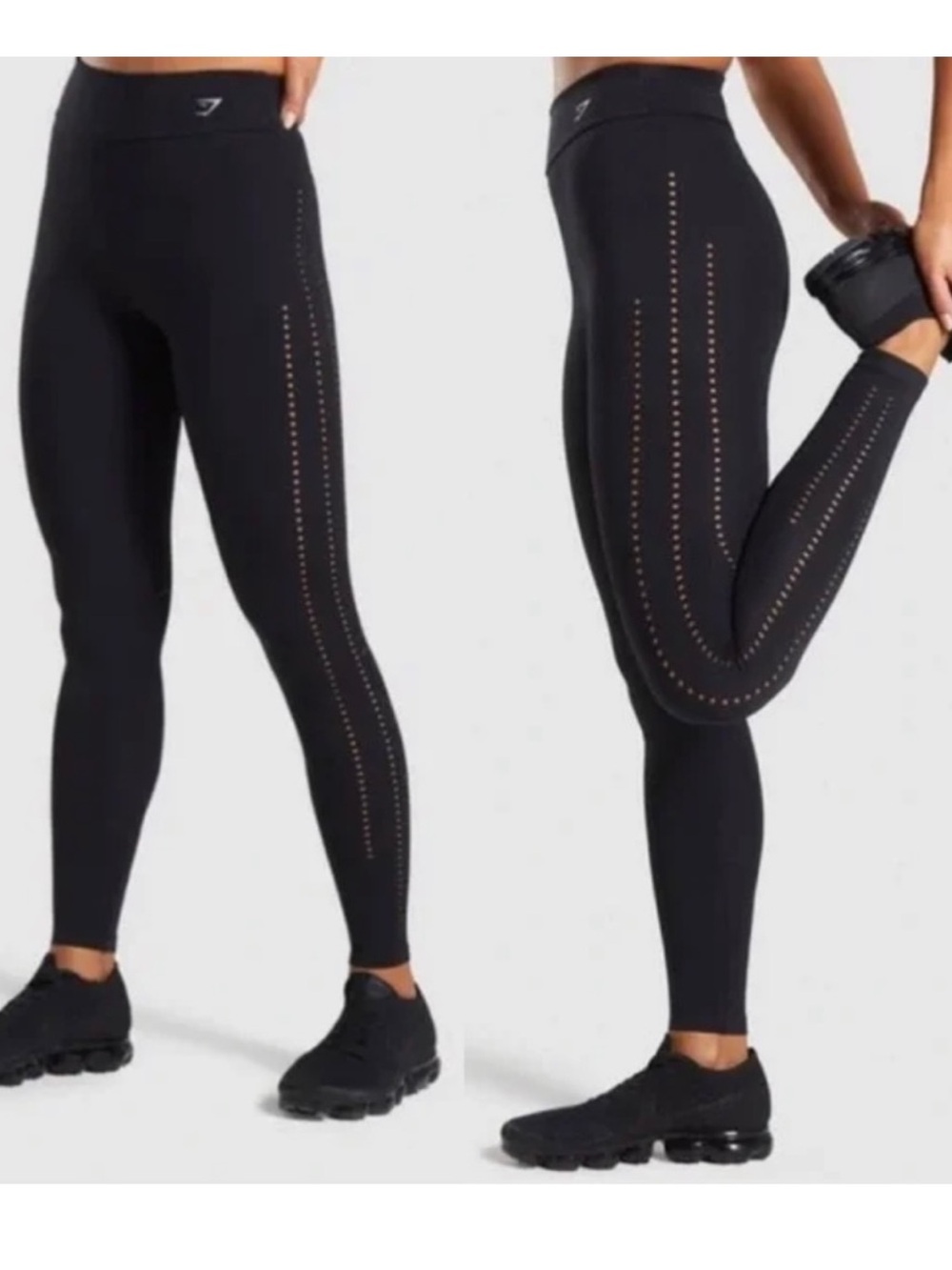 Gymshark Black Laser-Cut Performance Leggings